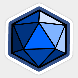 D20 Polyhedral Dice - Blue Sticker